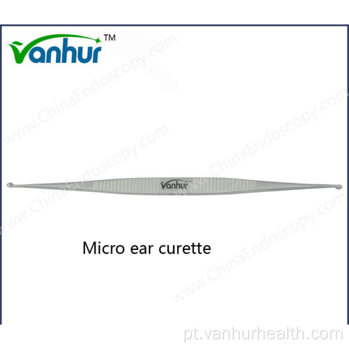 Cureta de orelha micro de aço inoxidável para instrumentos de otoscopia